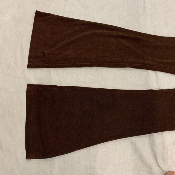 Princess Polly Sz 2 XS high waist brown lined knit flare pants 70s retro boho y2 - Picture 4 of 5